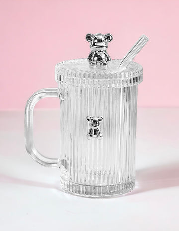 Misty Bear Mug Cocktail Glass – Elegant Smoky Tinted Bar Glassware